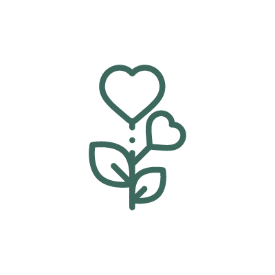 Cartoon love heart flower