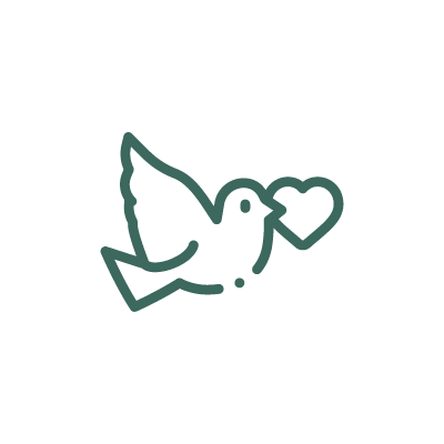 Cartoon dove with love heart